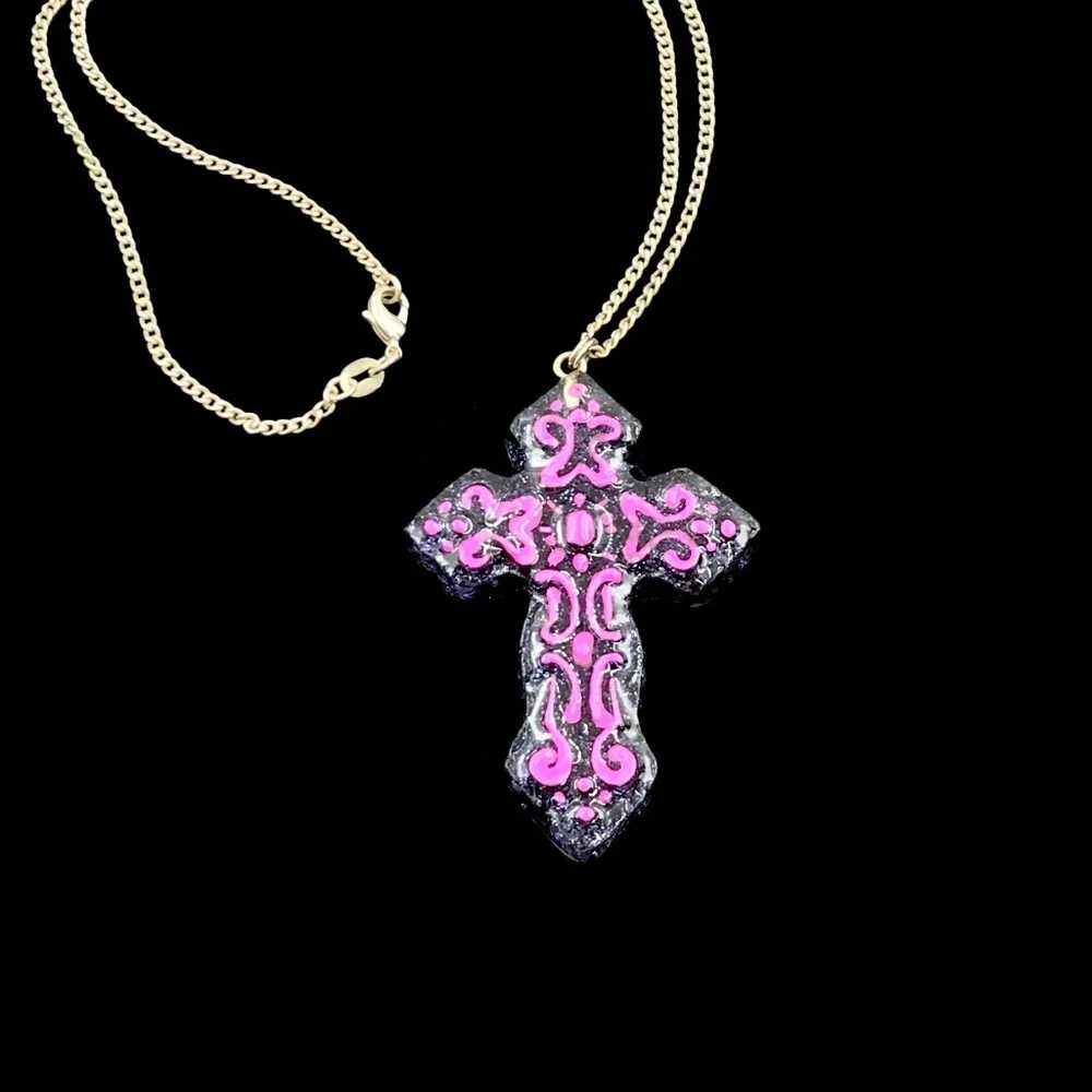 💙 5 for $25 - Pink Cross Necklace